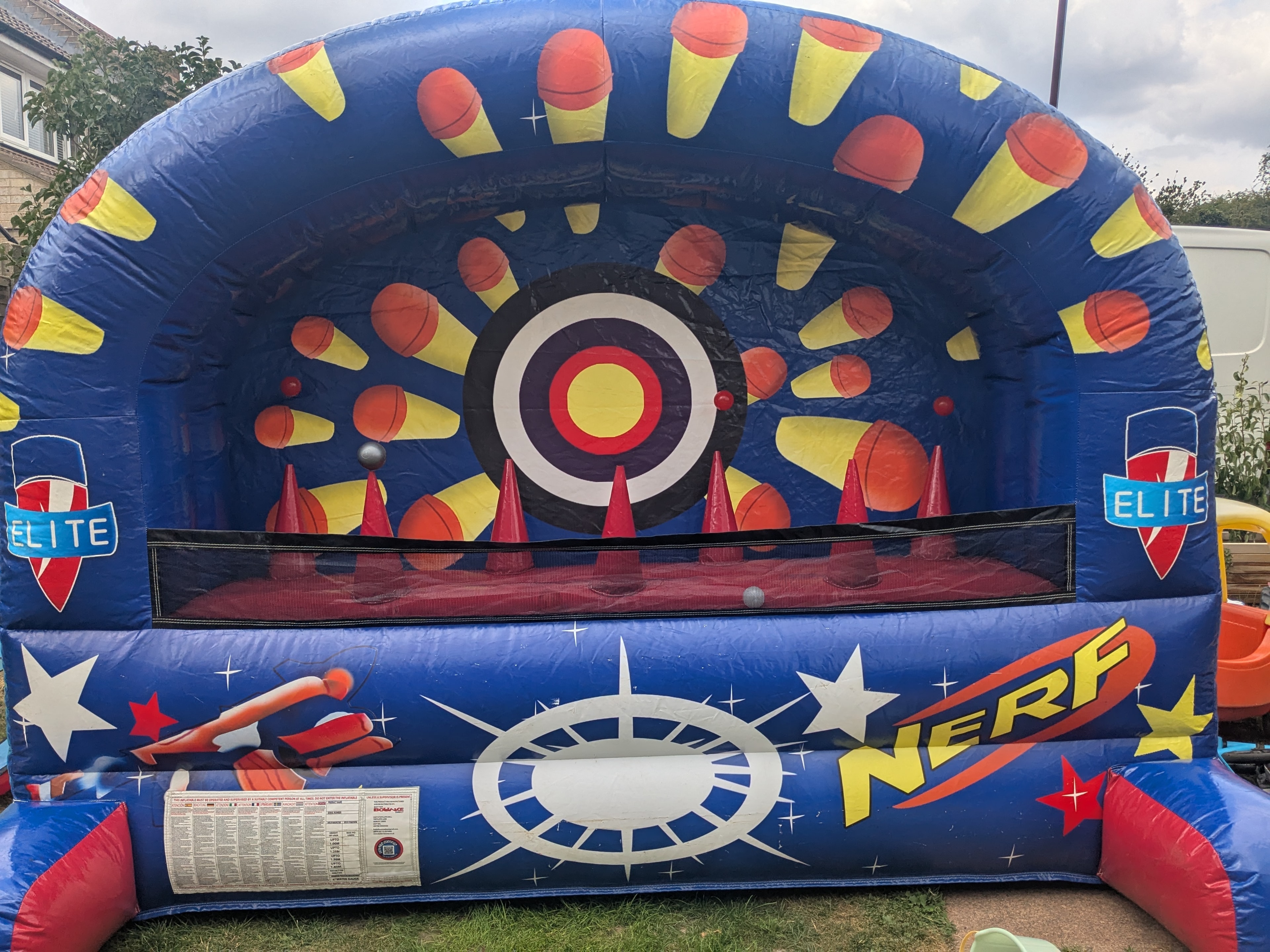 Nerf Target Shooter bouncy castle for hire